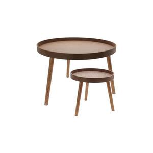 Imagine Set de 2 mese de cafea VERDE, Ø 60/38 cm, nuc