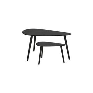 Imagine Set de 2 măsuțe de cafea SOLE 60/80×30/40 cm, negru