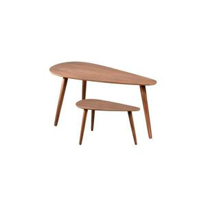Imagine Set de 2 mese de cafea SOLE 60/80x30/40 cm nuc