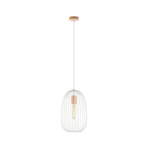 Imagine Pendul pe cablu OVELLA 1xE27/15W/230V Ø 25 cm crem/pin
