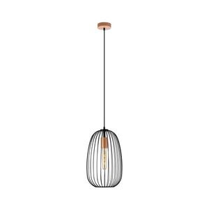 Imagine Lustră suspendată pe cablu OVELLA, 1xE27/15W/230V, diametru 25 cm, negru/pin