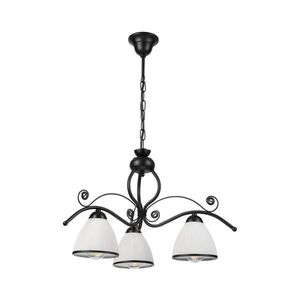Imagine Lustră suspendată pe lanț RETRO, 3xE27/60W/230V, negru/alb