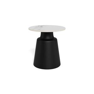 Imagine Masă de cafea SANTORINI, Ø 45 cm, alb/negru, ceramică