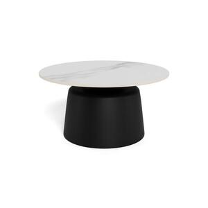Imagine Masă de cafea SANTORINI, Ø 70 cm, ceramică, alb/negru