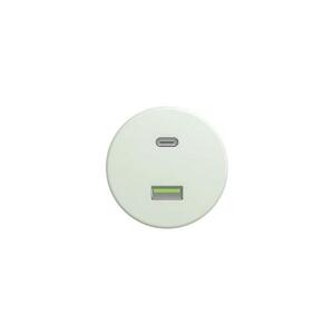 Imagine Priză USB retro A+C fără ramă, verde mentă - lap