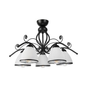 Imagine Lustră aplicată RETRO 5xE27/60W/230V, negru/alb