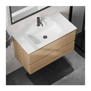 Imagine Dulap de baie cu chiuvetă KENWOOD, 91 cm, stejar/alb