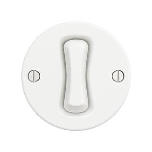 Imagine Reblig - Întrerupător retro încrucișat fără ramă, nr. 7, alb zăpadă