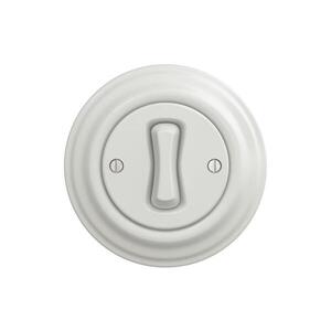 Imagine Reblig - Întrerupător retro unipolar cu ramă nr. 1, alb ceramic