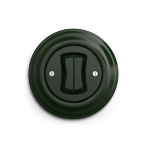 Imagine Reblig - Întrerupător dublu retro pentru scări, cu ramă nr. 6+6, verde
