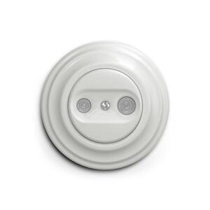 Imagine Reblig - Retro priză abonat TV+Radio (terminală) cu ramă, ceramică albă