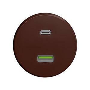 Imagine Reblig - Priză USB retro cu porturi USB-A și USB-C, fără ramă, maro