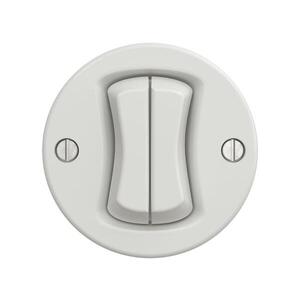 Imagine Reblig - Întrerupător dublu retro pentru scară, fără ramă, nr. 6+6, alb ceramic