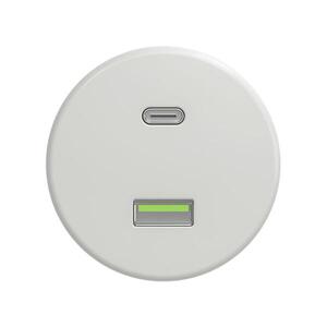 Imagine Reblig - Priză USB retro A+C, ceramică albă, fără ramă