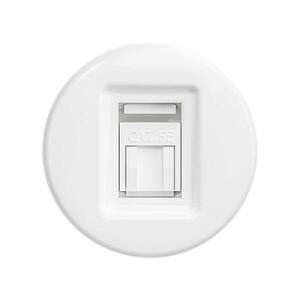Imagine Reblig - Priză de date retro fără ramă, alb imaculat