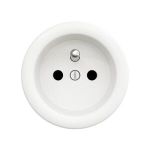 Imagine Reblig - Priză retro casnică fără ramă, 230 V, alb zăpadă