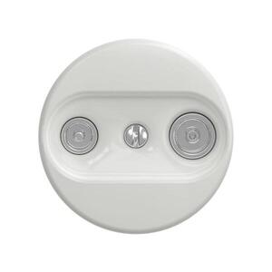 Imagine Reblig - Priză de perete TV+R retro (terminală), fără ramă, ceramică, albă
