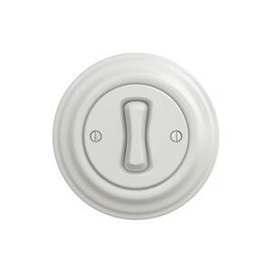 Imagine Reblig - Întrerupător încrucișat retro cu ramă nr. 7, alb ceramic
