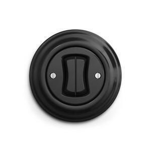 Imagine Reblig - Buton dublu retro cu ramă negru
