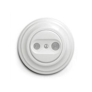 Imagine Reblig - Priză pentru abonați TV+R retro (terminală) cu ramă, alb zăpadă