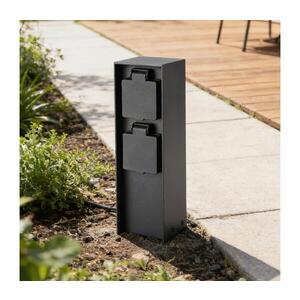 Imagine BRILAGI - Stâlp exterior de prize PILLAR, 2 prize SCHUKO, 230 V, IP44, negru