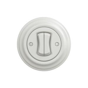 Imagine Reblig - Întrerupător dublu retro pentru scară, cu ramă nr. 6+6, alb ceramic