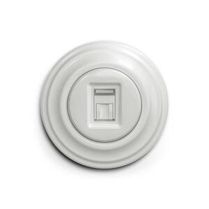 Imagine Reblig - Priză de date retro cu ramă ceramică albă