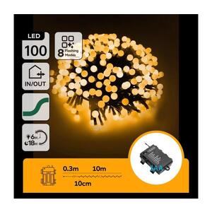 Imagine - Ghirlandă LED de exterior pentru Crăciun 100xLED/8 funcții 3xAA 10, 3m IP44 alb cald
