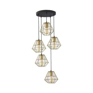 Imagine Lustră suspendată pe cablu DIAMOND 5xE27/15W/230V negru/auriu