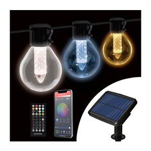 Imagine Ghirlandă solară LED reglabilă 15xLED/1, 5W/3, 7/5V 2200 mAh 9 m IP65 neagră + telecomandă