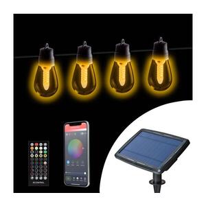 Imagine Ghirlandă solară LED reglabilă, 25 x LED, 1, 5 W, 3, 7/5 V, 2200 mAh, 15 m, IP65, negru, cu telecomandă