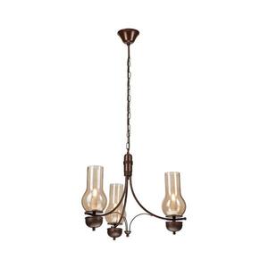 Imagine BRILAGI - Lustră LED pe lanț COTTAGE 3xE14/40W/230V fag/maro/bej fumuriu