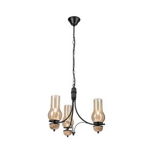 Imagine BRILAGI - Lustră LED pe lanț COTTAGE 3xE14/40W/230V stejar/negru/bej fumuriu