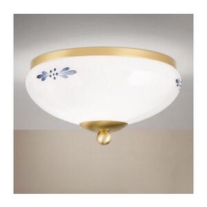 Imagine Orion - Plafonieră LANDHAUS 1xE27/60W/230V Ø 21 cm alamă/alb/albastru