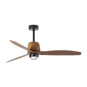 Imagine FARO 33435WT1N - lator de tavan LED WEAVER M, cu lumină reglabilă, 16W/230V, Ø 128 cm, maro/negru, WT + telecomandă