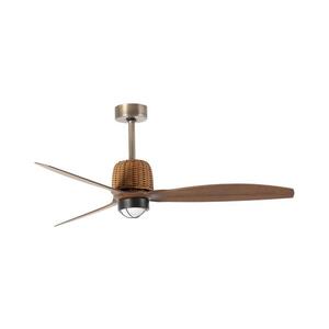 Imagine FARO 33436WT1N - lator cu LED dimabil WEAVER M, 16W/230V, Ø 128 cm, maro/alamă WT + telecomandă