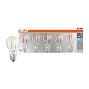 Imagine Set de 5 becuri LED BASE CLASSIC FILAMENT A60, soclu E27, 7W, 230V, 4000K - Osram