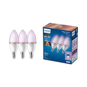 Imagine Set de 3 becuri LED RGB dimabile Philips SMART C37, soclu E14/4, 9W/230V, 2200-6500K
