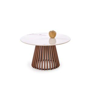 Imagine Masă de cafea CARINA Ø 80 cm maro/alb/decor de marmură