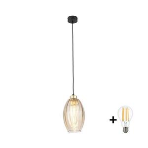 Imagine Lampă suspendată LED pe cablu SEBO 1xE27/15W/230V negru/bej fumuriu