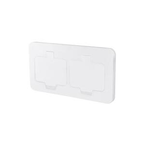 Imagine 5B323W - Priză dublă încastrată pentru pardoseală, pentru exterior, IP55, albă, dreptunghiulară