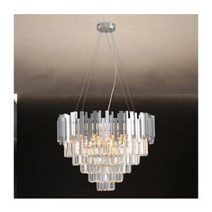 Imagine Lustru cu cristale pe cablu PLAZA 9xE14/40W/230V Ø 60 cm argintiu