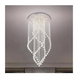 Imagine Plafonieră cu cristale NAURU LED/30W/230V Ø 60 cm, crom lucios + telecomandă
