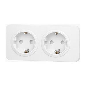 Imagine - Priză dublă cu ramă SCHUKO 250V/16A, albă