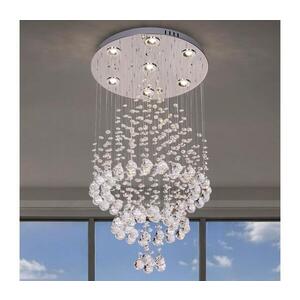 Imagine Plafonieră cu cristale LED NAURU LED/24W/230V Ø 40 cm crom lucios + telecomandă
