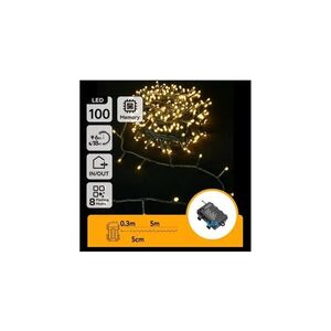 Imagine - Ghirlandă LED pentru exterior, 100xLED/8 funcții, alimentare 3xAA, 5, 3 m, IP44, alb cald