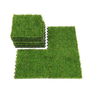 Imagine Set de 11 plăci de gazon artificial 30x30 cm, înălțimea firelor 20 mm, verde