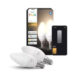 Imagine Set 2x bec LED reglabil Philips Hue WHITE B39 E14/3, 9W/230V 2700K