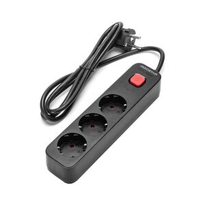 Imagine - Prelungitor cu întrerupător 3Z Tip F 1, 5m SCHUKO negru