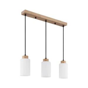 Imagine Globo 15977-3H - Lustră suspendată pe cablu ROWENA 3xE27/60W/230V stejar/alb
